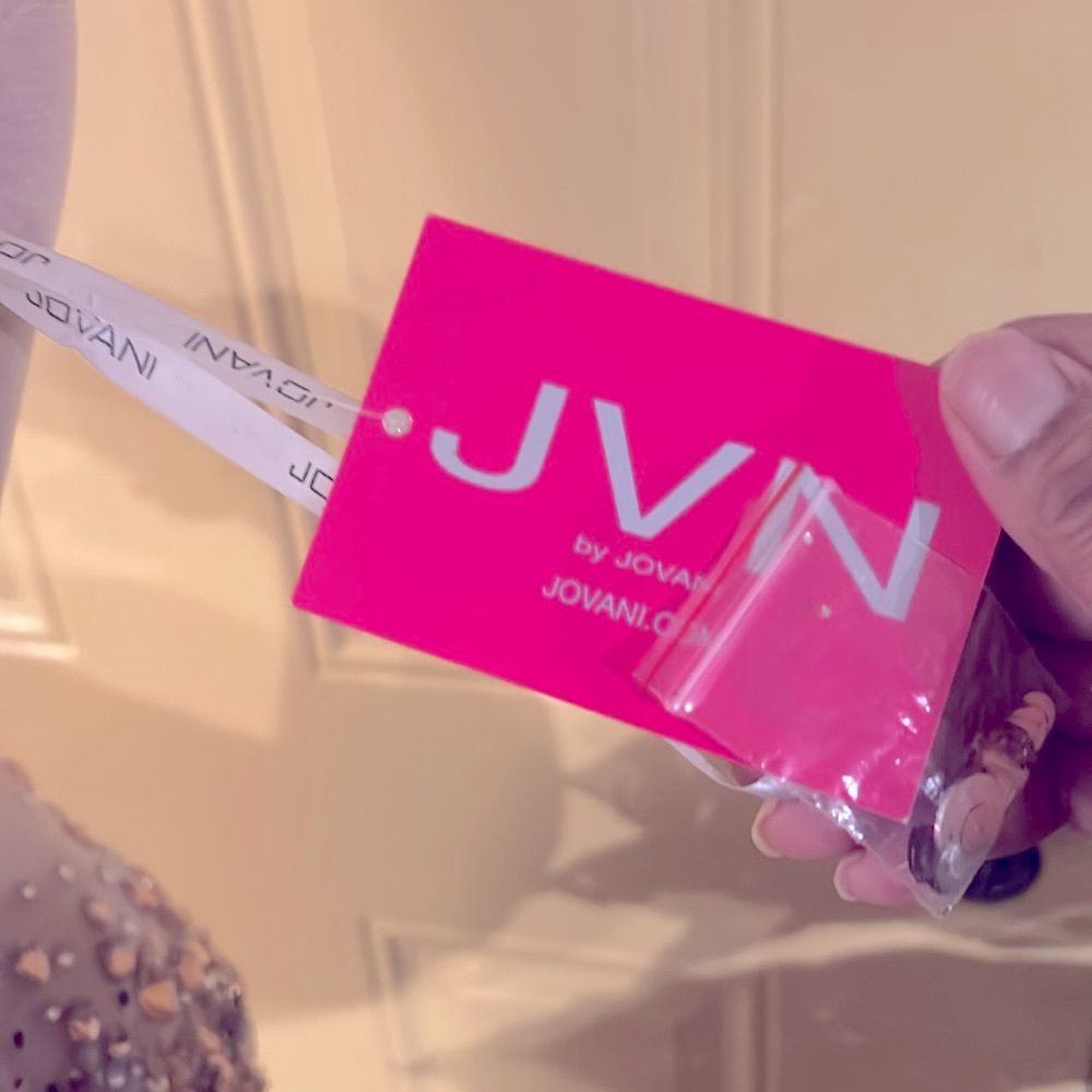 NWT Jovani nude rhinestones sequins elegant all eyes on you dress only $345 - Picture 7 of 9